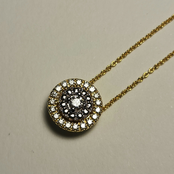 Roberto Coin Siena 18K Gold Small Dot Pave Diamond Pendant Necklace - Picture 6 of 6